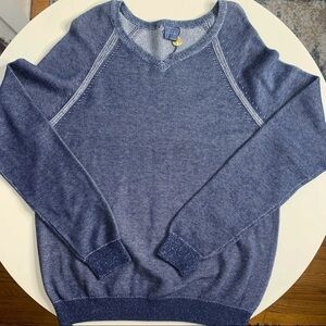 Tailor Vintage V-Neck Cotton Sweater Navy Men’s Size Medium NWOT